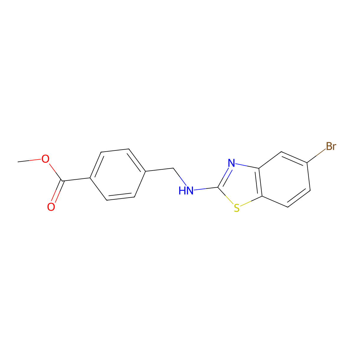 Methyl 4-(((5-bromobenzo[d]thiazol-2-yl)amino)methyl)benzoate molecular structure, CAS 503039-96-1
