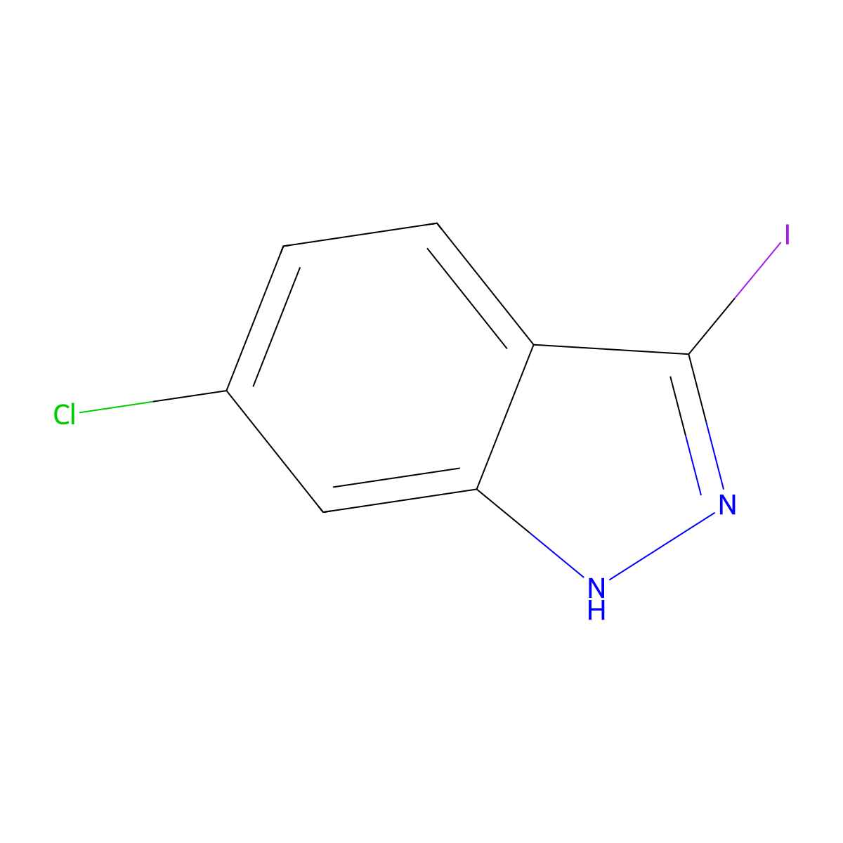 6-chloro-3-iodo-1H-indazole molecular structure, CAS 503045-59-8