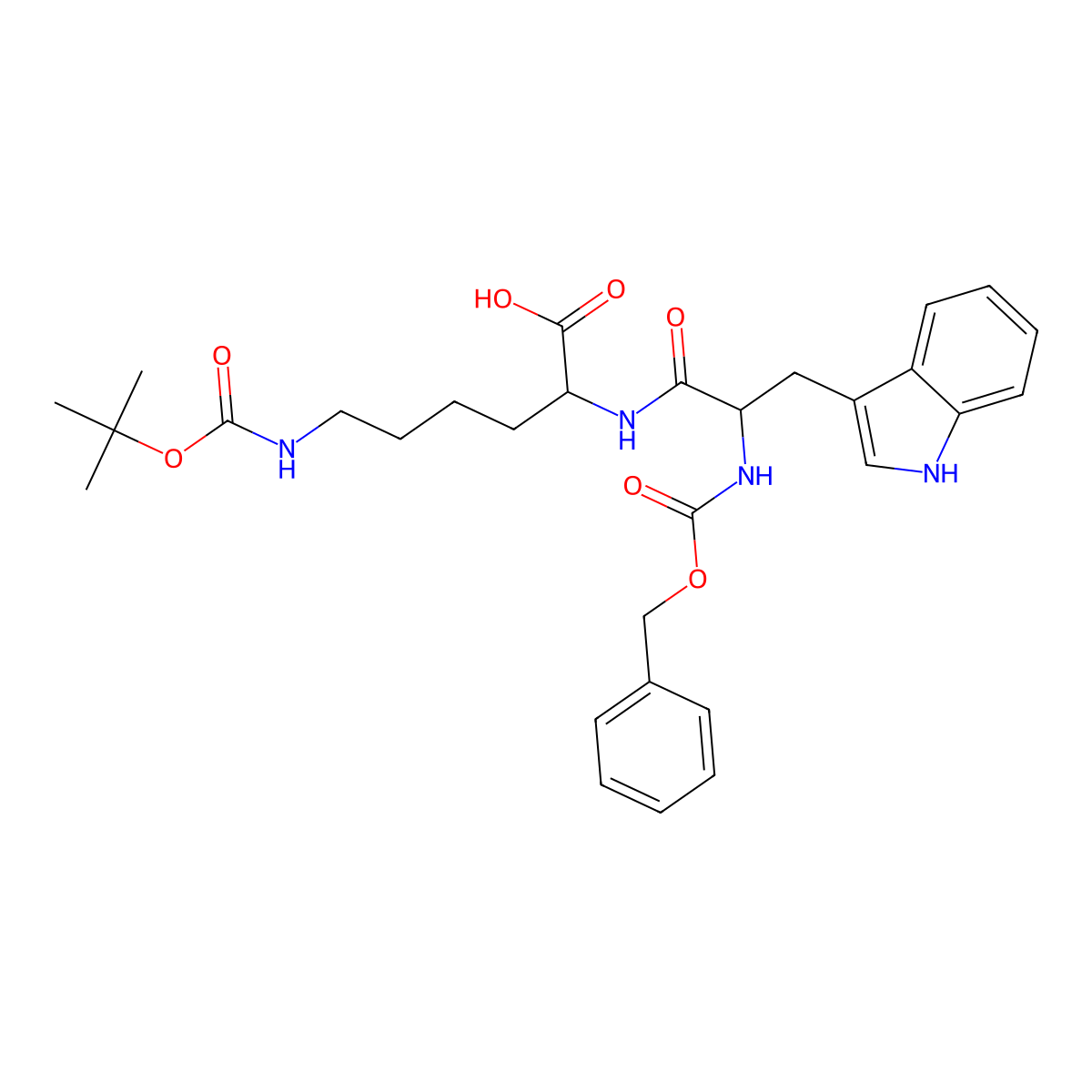 N-[(benzyloxy)carbonyl]-L-tryptophyl-N~6~-(tert-butoxycarbonyl)-L-lysine molecular structure, CAS 50305-29-8