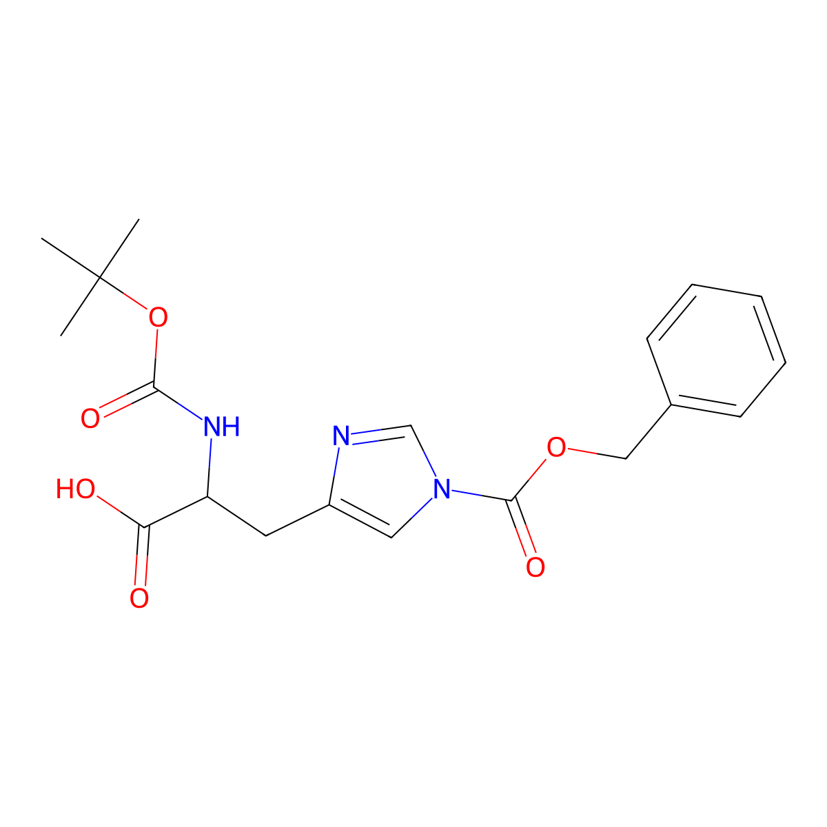 Boc-His(Z)-OH molecular structure, CAS 50305-43-6