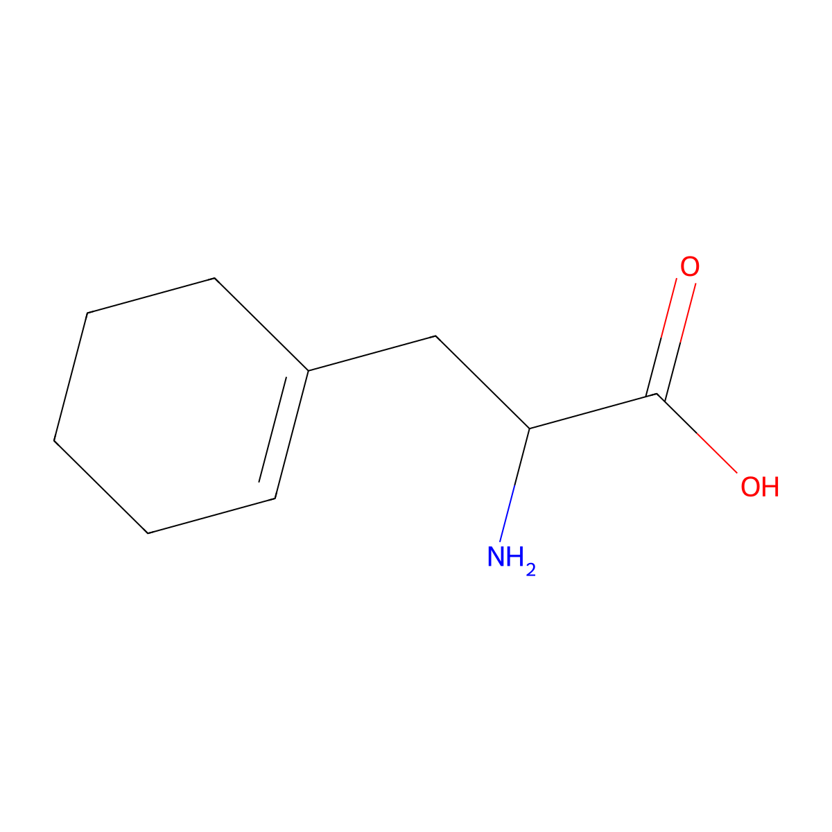 (S)-2-amino-3-(cyclohex-1-en-1-yl)propanoic acid molecular structure, CAS 50305-67-4