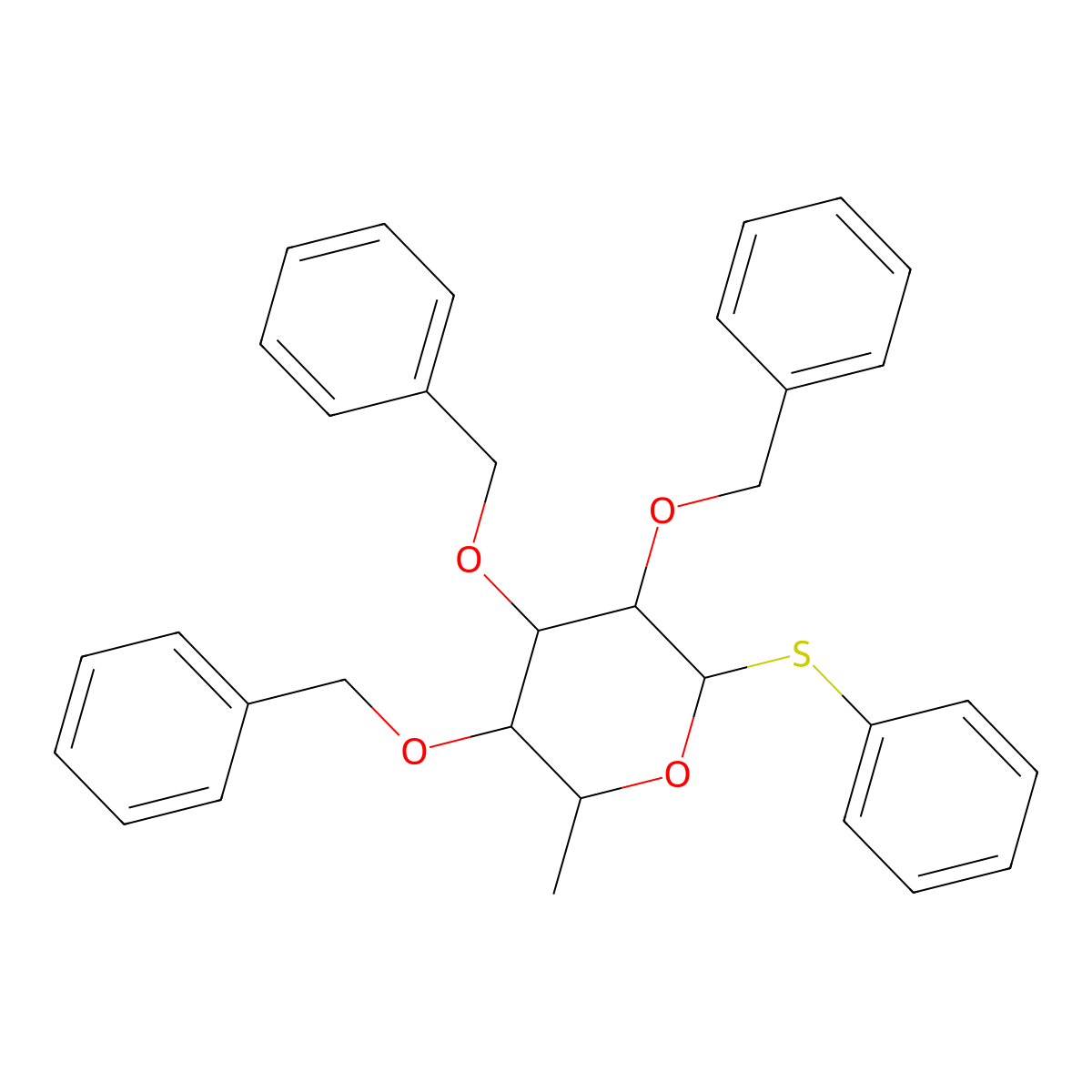 Phenyl 2,3,4-tri-O-benzyl-b-L-thiorhamnopyranose molecular structure, CAS 503065-79-0