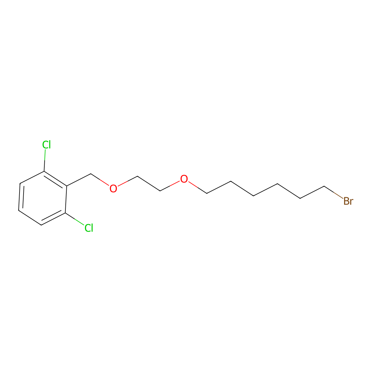 2-((2-((6-Bromohexyl)oxy)ethoxy)methyl)-1,3-dichlorobenzene molecular structure, CAS 503070-57-3