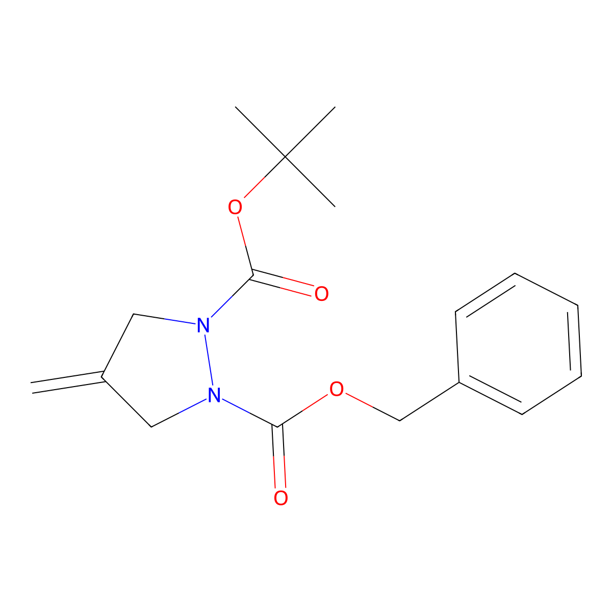 Benzyl tert-butyl 4-methylidenepyrazolidine-1,2-dicarboxylate molecular structure, CAS 503072-28-4