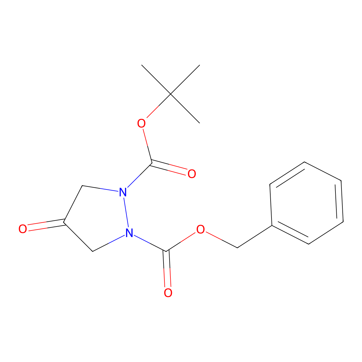 1-Benzyl 2-tert-butyl 4-oxopyrazolidine-1,2-dicarboxylate molecular structure, CAS 503072-63-7