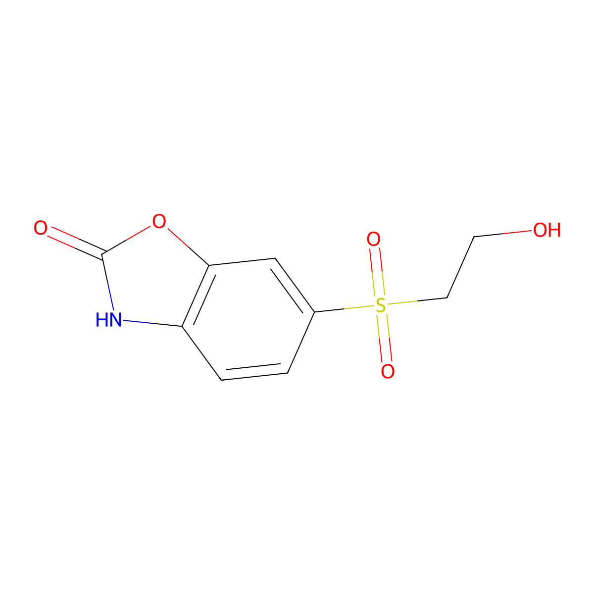 2(3H)-Benzoxazolone, 6-[(2-hydroxyethyl)sulfonyl]- molecular structure, CAS 5031-74-3