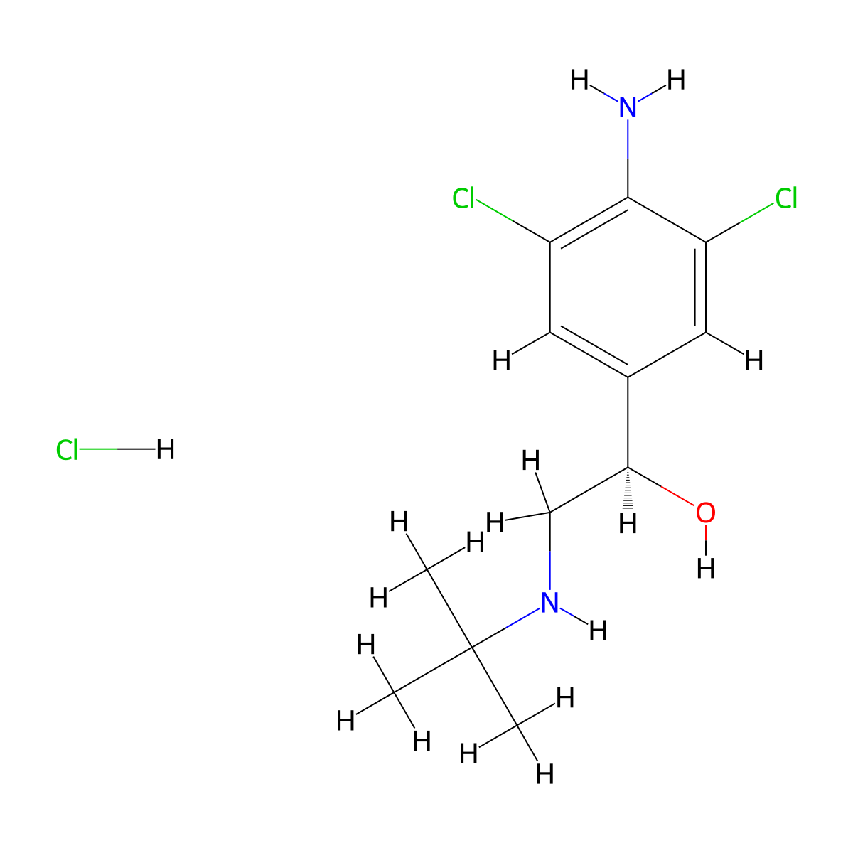 (R)-Clenbuterol hydrochloride molecular structure, CAS 50310-85-5