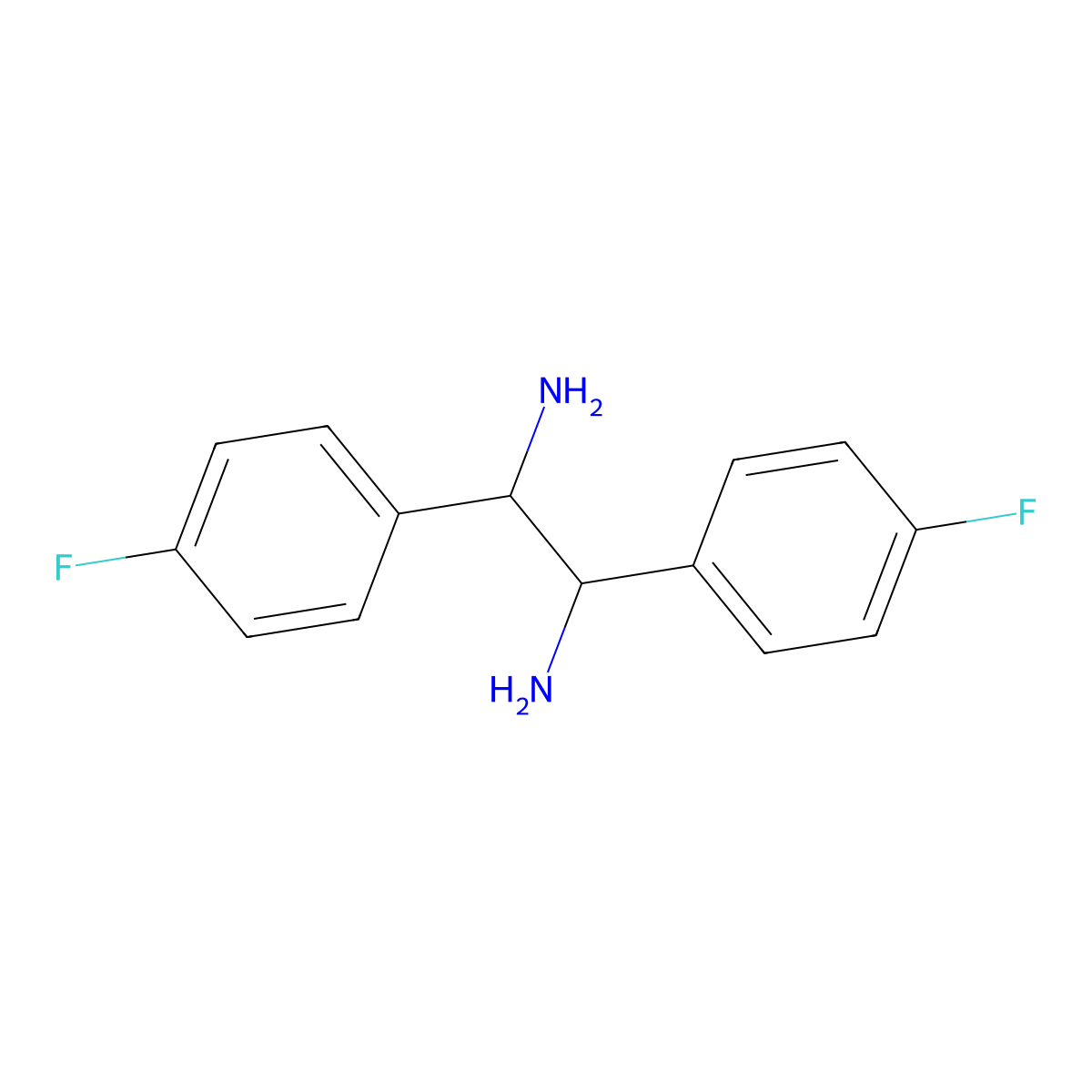 (S,S)-1,2-Bis-(4-fluorophenyl)ethane-1,2-diamine molecular structure, CAS 503111-98-6