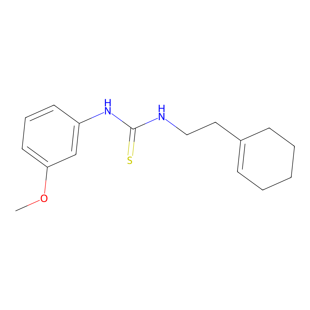 1-[2-(Cyclohex-1-en-1-yl)ethyl]-3-(3-methoxyphenyl)thiourea molecular structure, CAS 503139-68-2