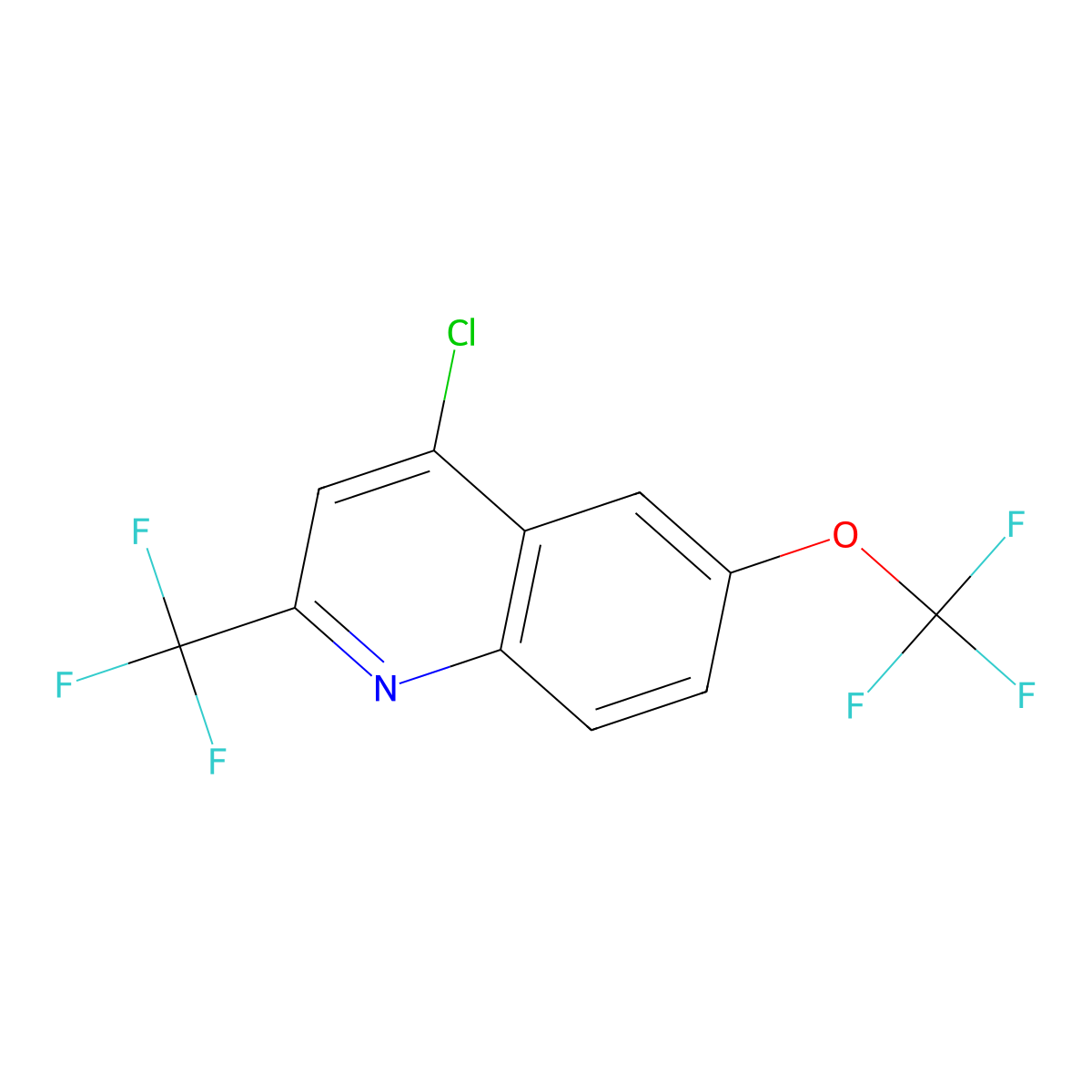 4-Chloro-6-(trifluoromethoxy)-2-(trifluoromethyl)quinoline molecular structure, CAS 503148-24-1