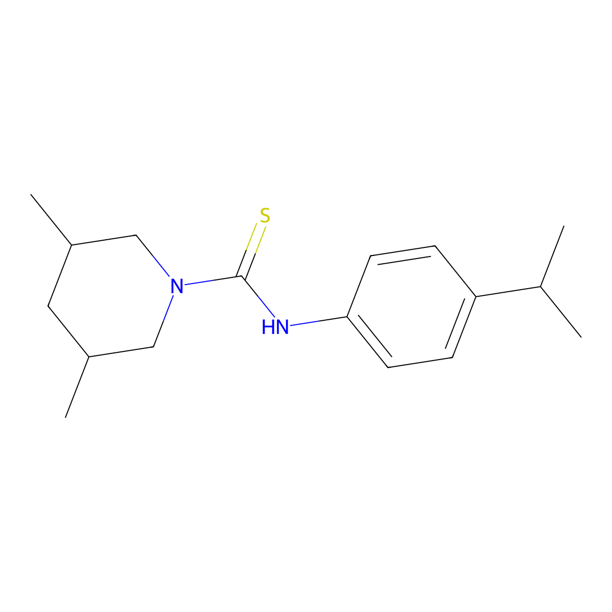 (3,5-Dimethylpiperidyl){[4-(methylethyl)phenyl]amino}methane-1-thione molecular structure, CAS 503150-30-9