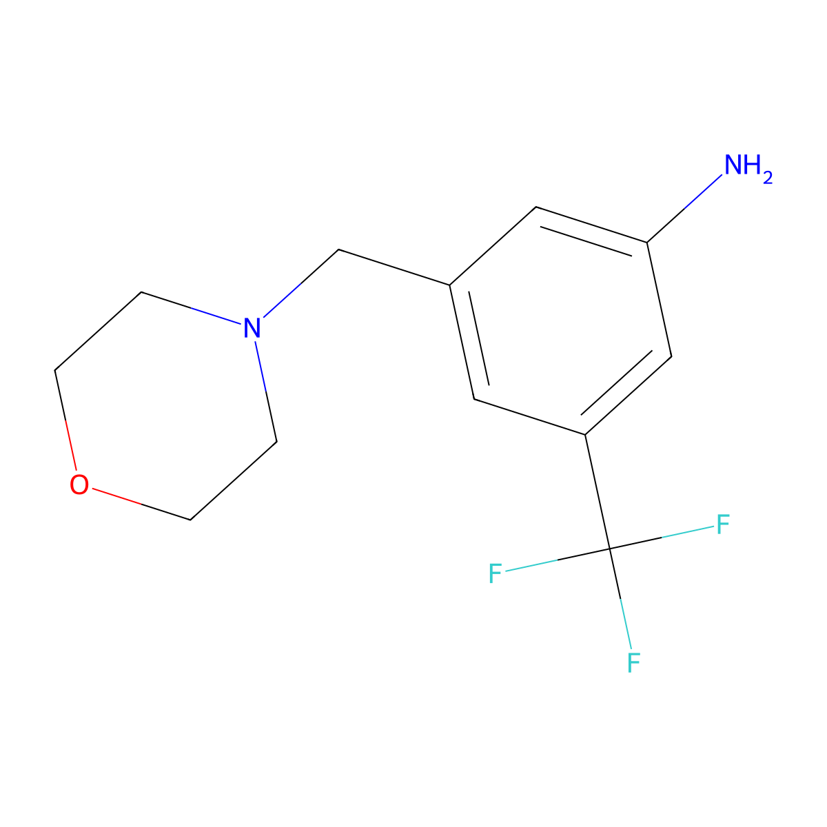 3-(Morpholin-4-ylmethyl)-5-(trifluoromethyl)aniline molecular structure, CAS 503160-35-8