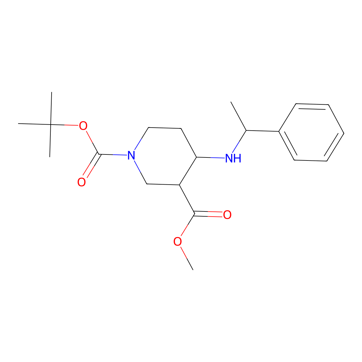 Methyl 1-Boc-4-[[(R)-1-phenylethyl]amino]piperidine-3-carboxylate molecular structure, CAS 503167-62-2