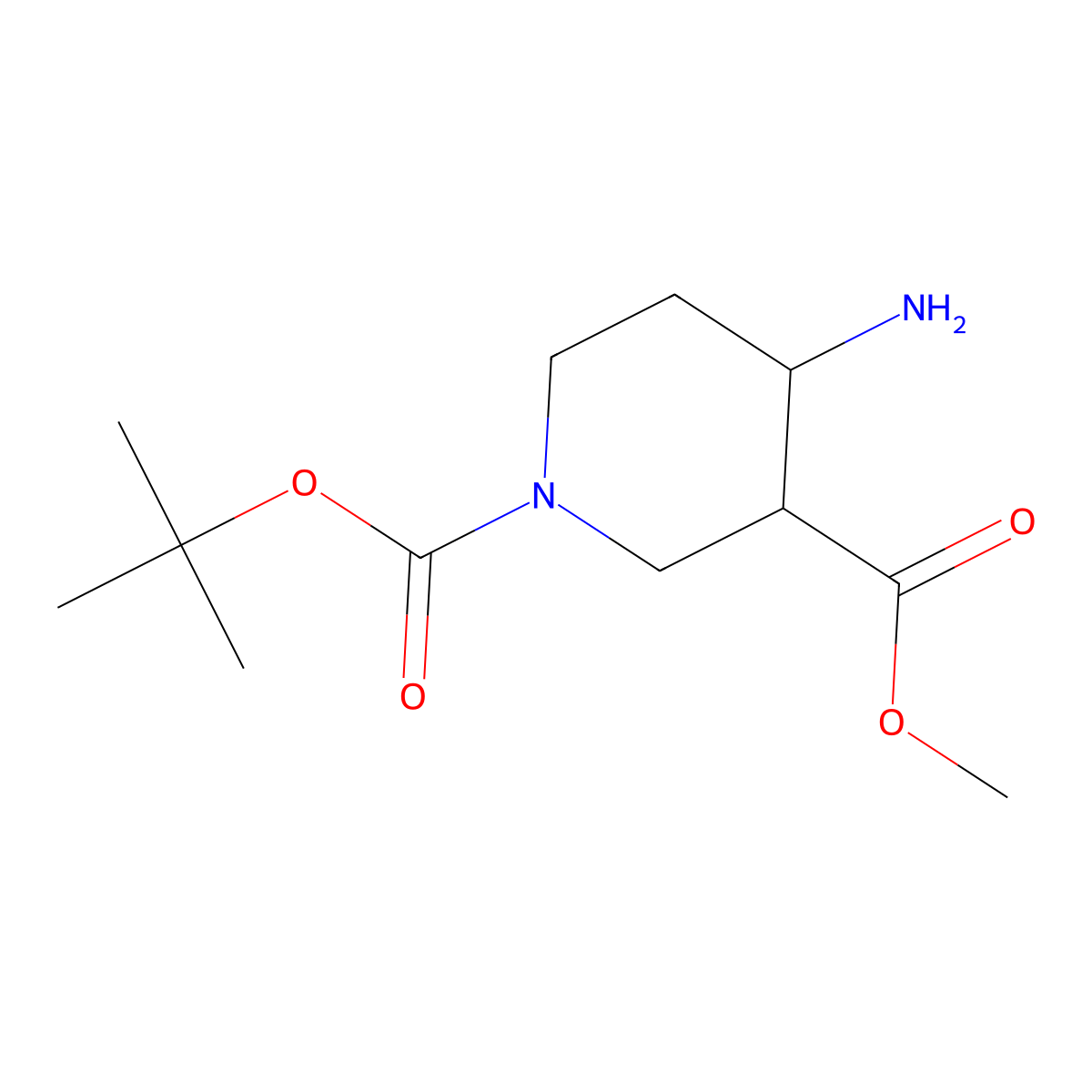 1-O-tert-butyl 3-O-methyl 4-aminopiperidine-1,3-dicarboxylate molecular structure, CAS 503167-63-3