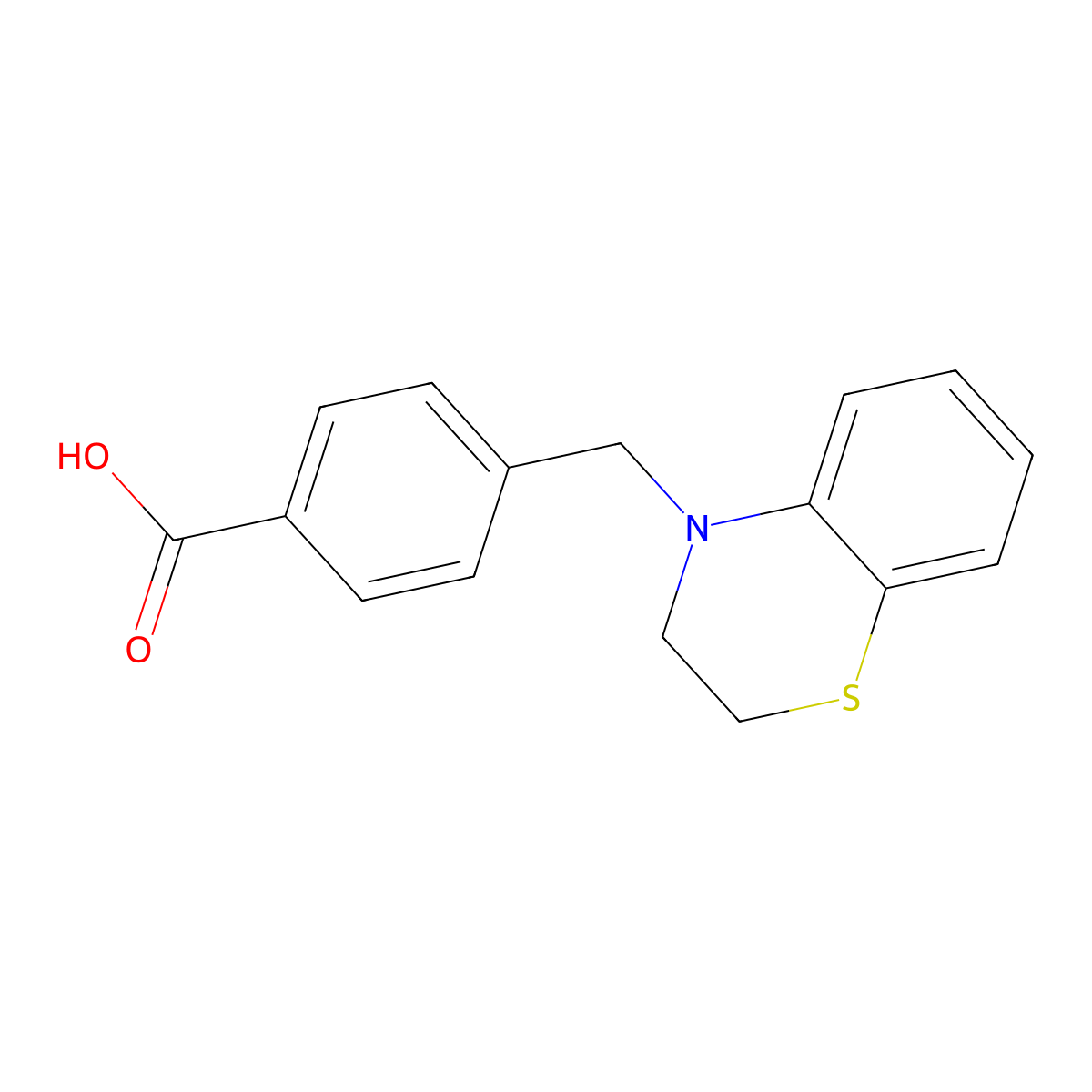 4-[(2,3-Dihydro-4H-1,4-benzothiazin-4-yl)methyl]benzoic acid molecular structure, CAS 503168-32-9