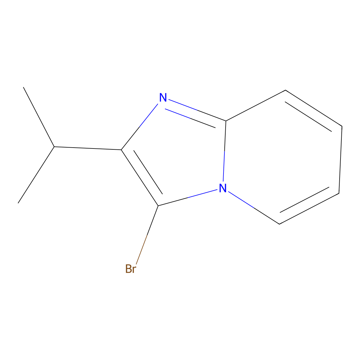 3-Bromo-2-(propan-2-yl)imidazo[1,2-a]pyridine molecular structure, CAS 503173-53-3