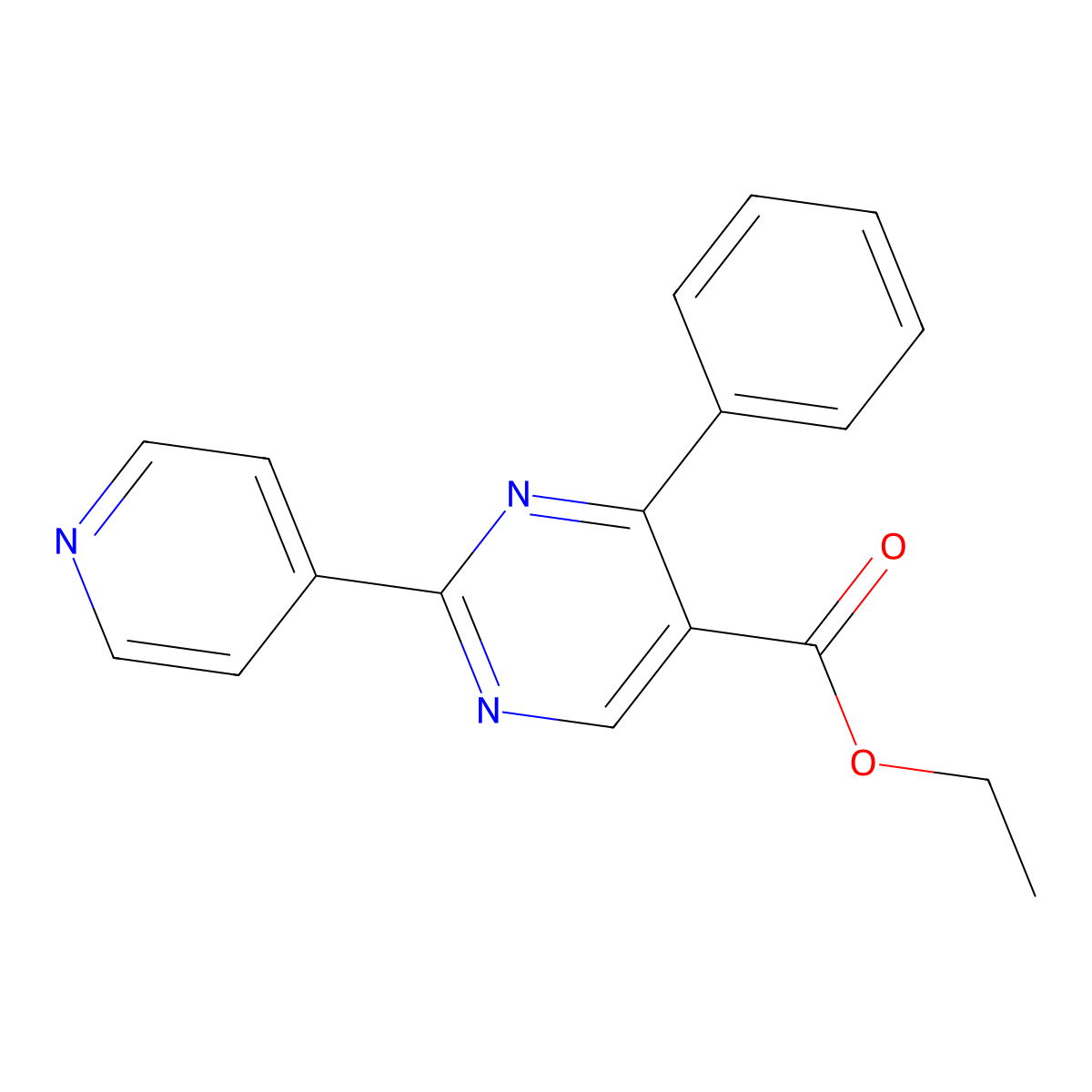 Ethyl 4-phenyl-2-pyridin-4-ylpyrimidine-5-carboxylate molecular structure, CAS 503175-53-9