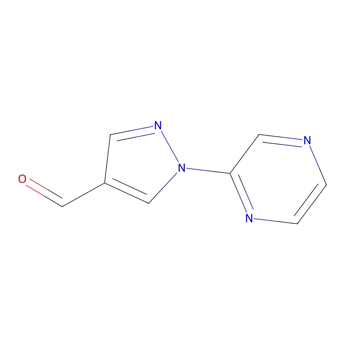 1-(Pyrazin-2-YL)-1H-pyrazole-4-carbaldehyde molecular structure, CAS 503176-43-0