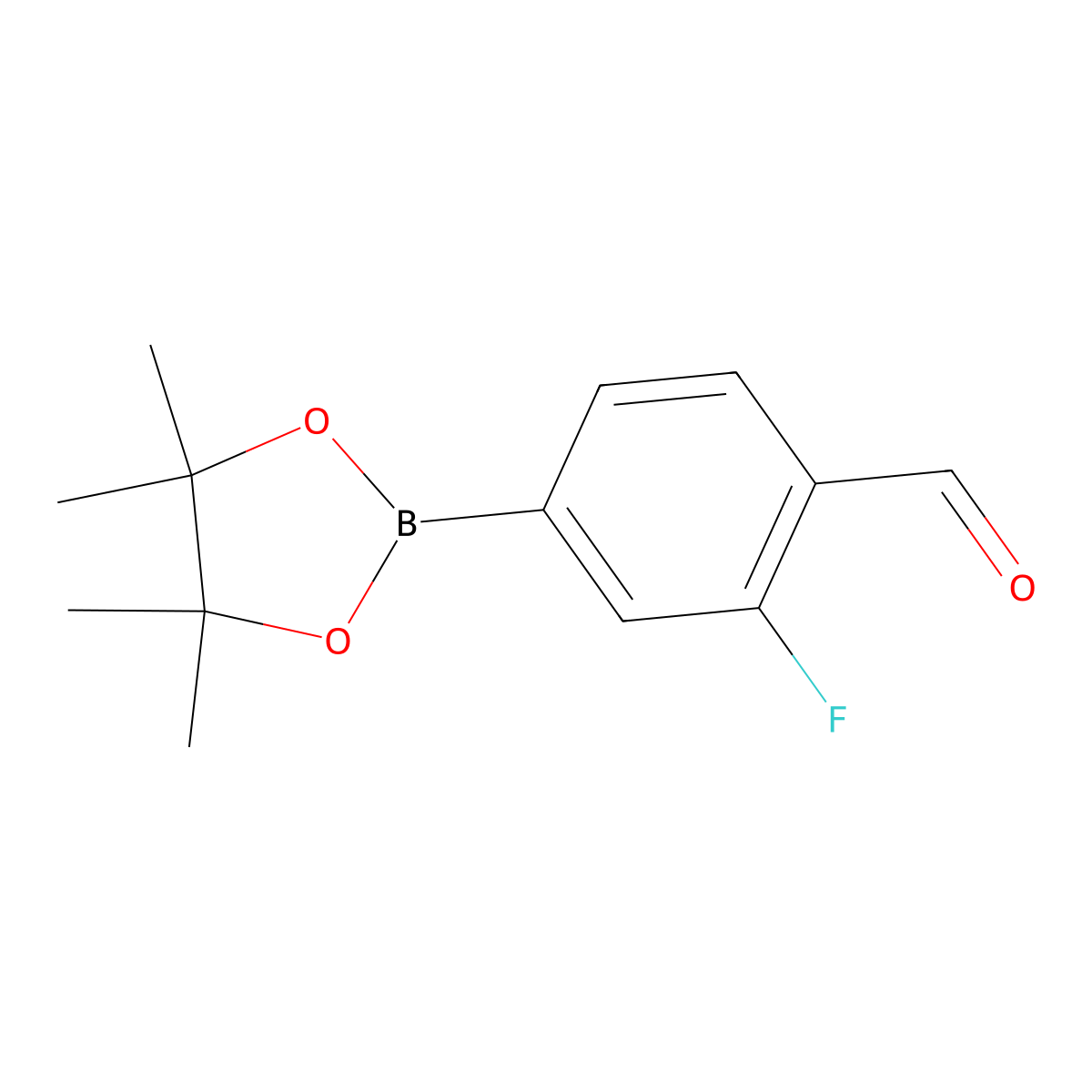 2-Fluoro-4-(4,4,5,5-tetramethyl-1,3,2-dioxaborolan-2-yl)benzaldehyde molecular structure, CAS 503176-50-9