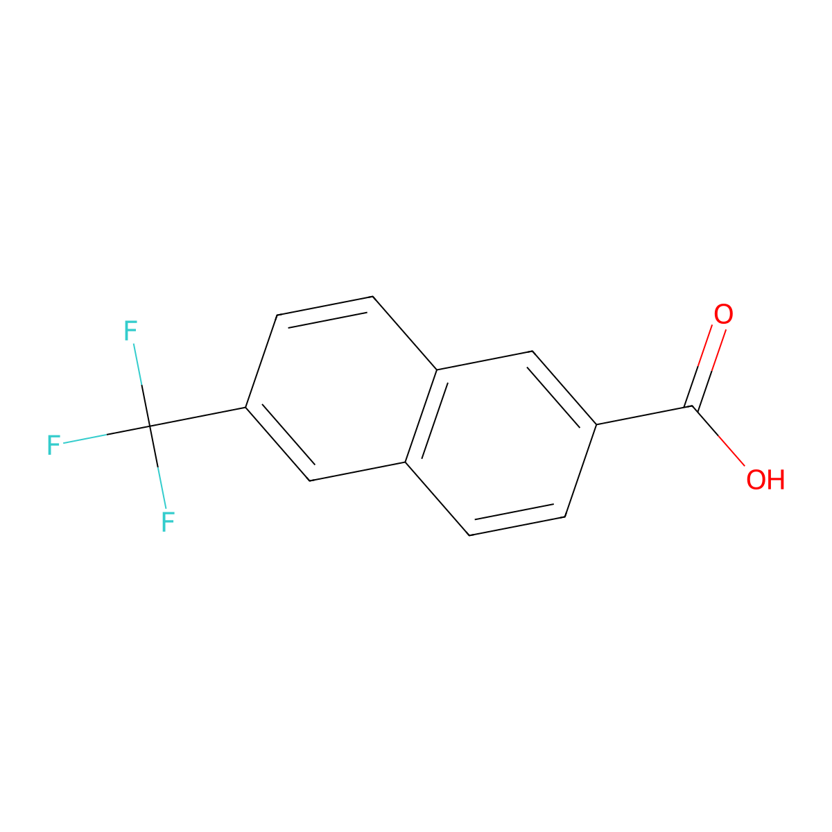 6-(Trifluoromethyl)-2-naphthalenecarboxylic acid molecular structure, CAS 50318-08-6