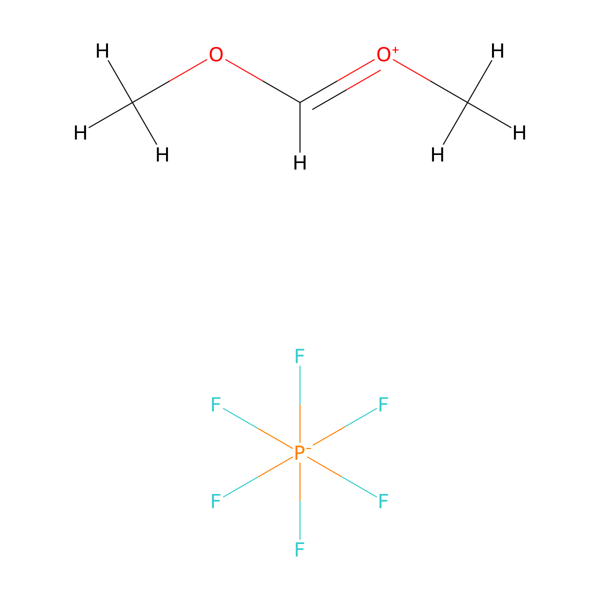 Oxonium, (methoxymethylene)methyl-, hexafluorophosphate(1-) (1:1) molecular structure, CAS 50318-32-6