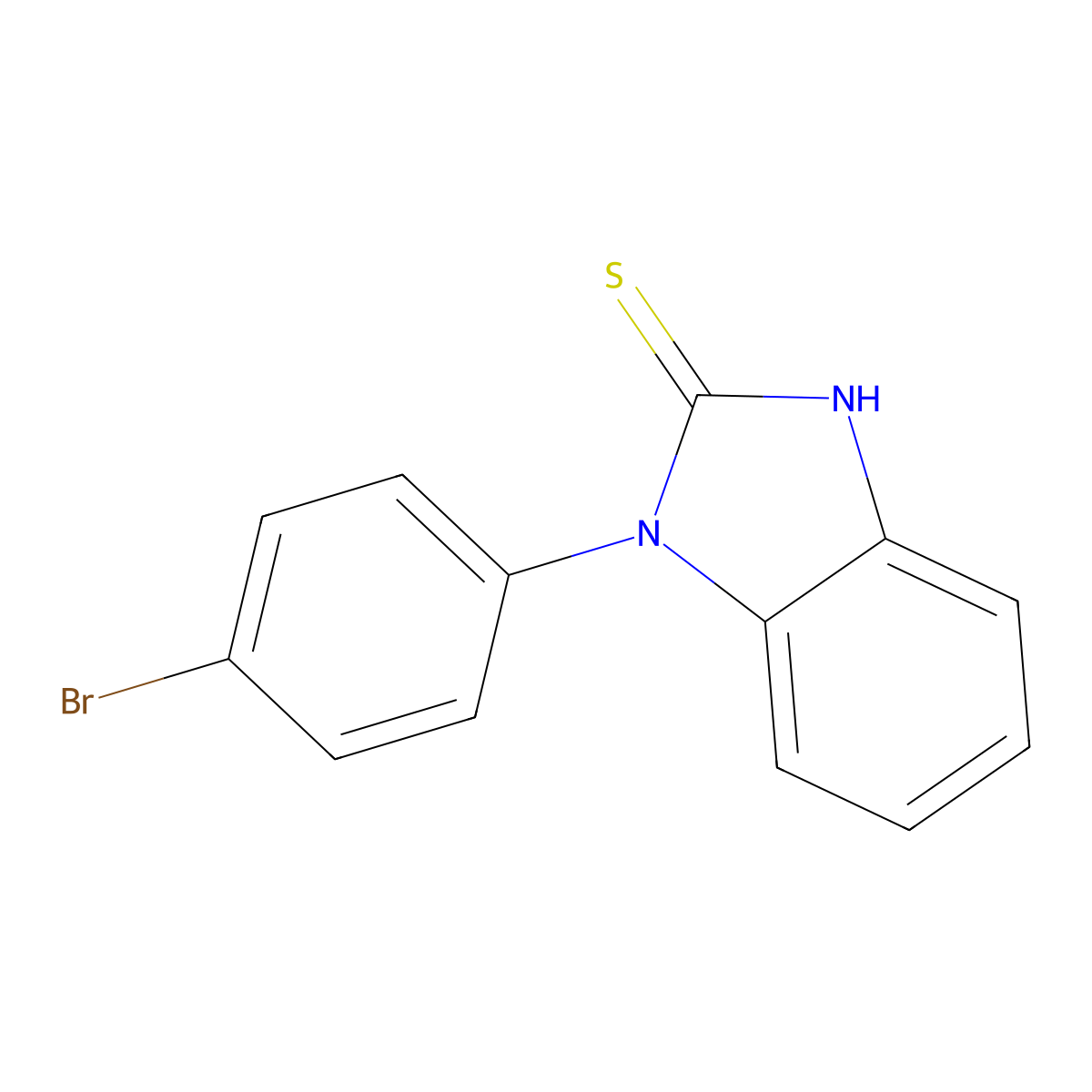 3-(4-bromophenyl)-1H-benzimidazole-2-thione molecular structure, CAS 503180-94-7