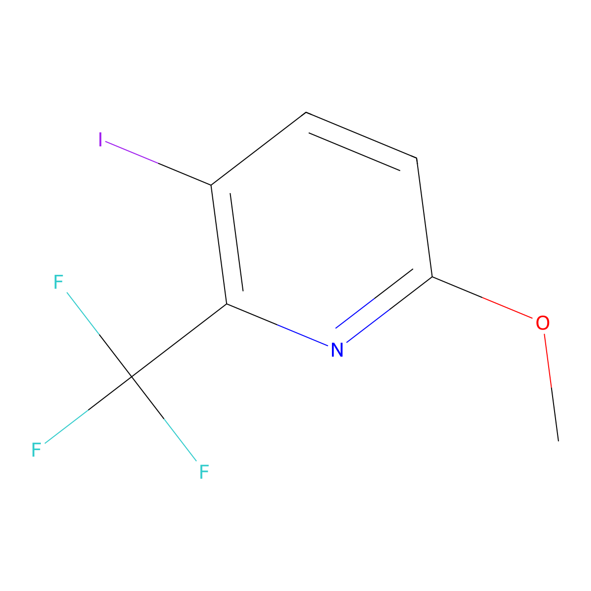 3-Iodo-6-methoxy-2-(trifluoromethyl)pyridine molecular structure, CAS 503184-34-7