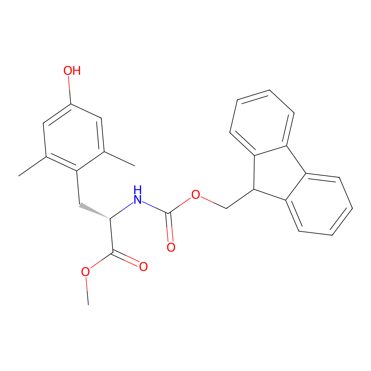 methyl (2S)-2-(9H-fluoren-9-ylmethoxycarbonylamino)-3-(4-hydroxy-2,6-dimethylphenyl)propanoate molecular structure, CAS 503186-53-6