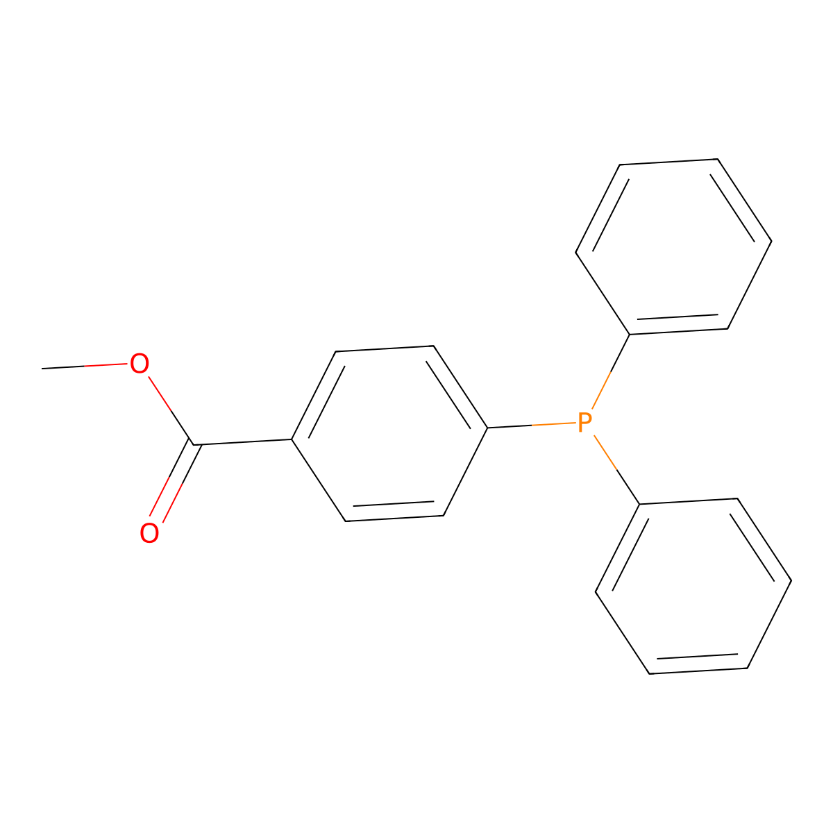 Benzoic acid, 4-(diphenylphosphino)-, methyl ester molecular structure, CAS 5032-51-9