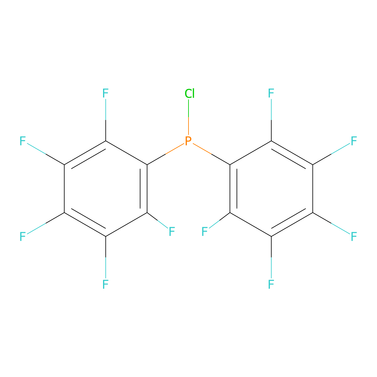 Bis pentafluorophenyl chlorophosphine molecular structure, CAS 5032-90-6