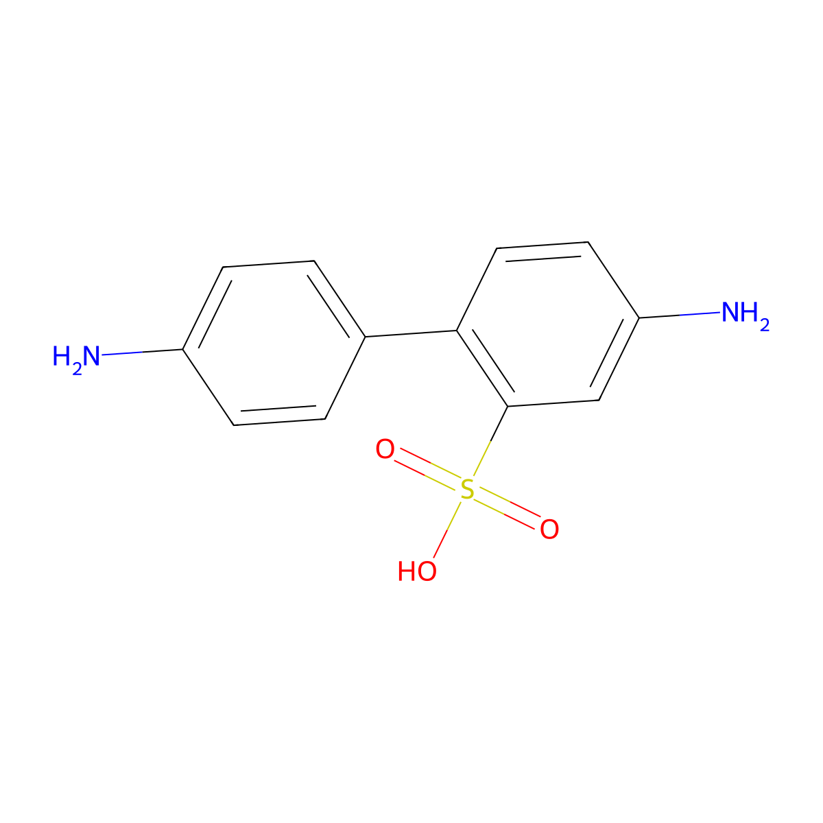 Benzidinesulfonic acid molecular structure, CAS 50322-84-4
