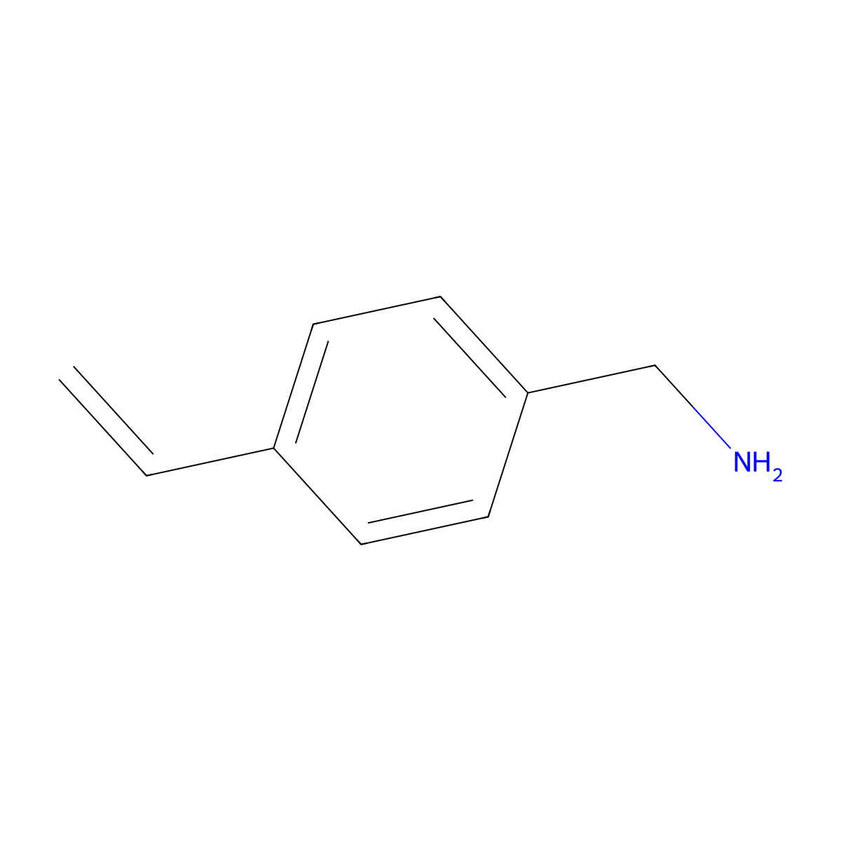 4-Vinylbenzylamine (stabilized with MEHQ) molecular structure, CAS 50325-49-0