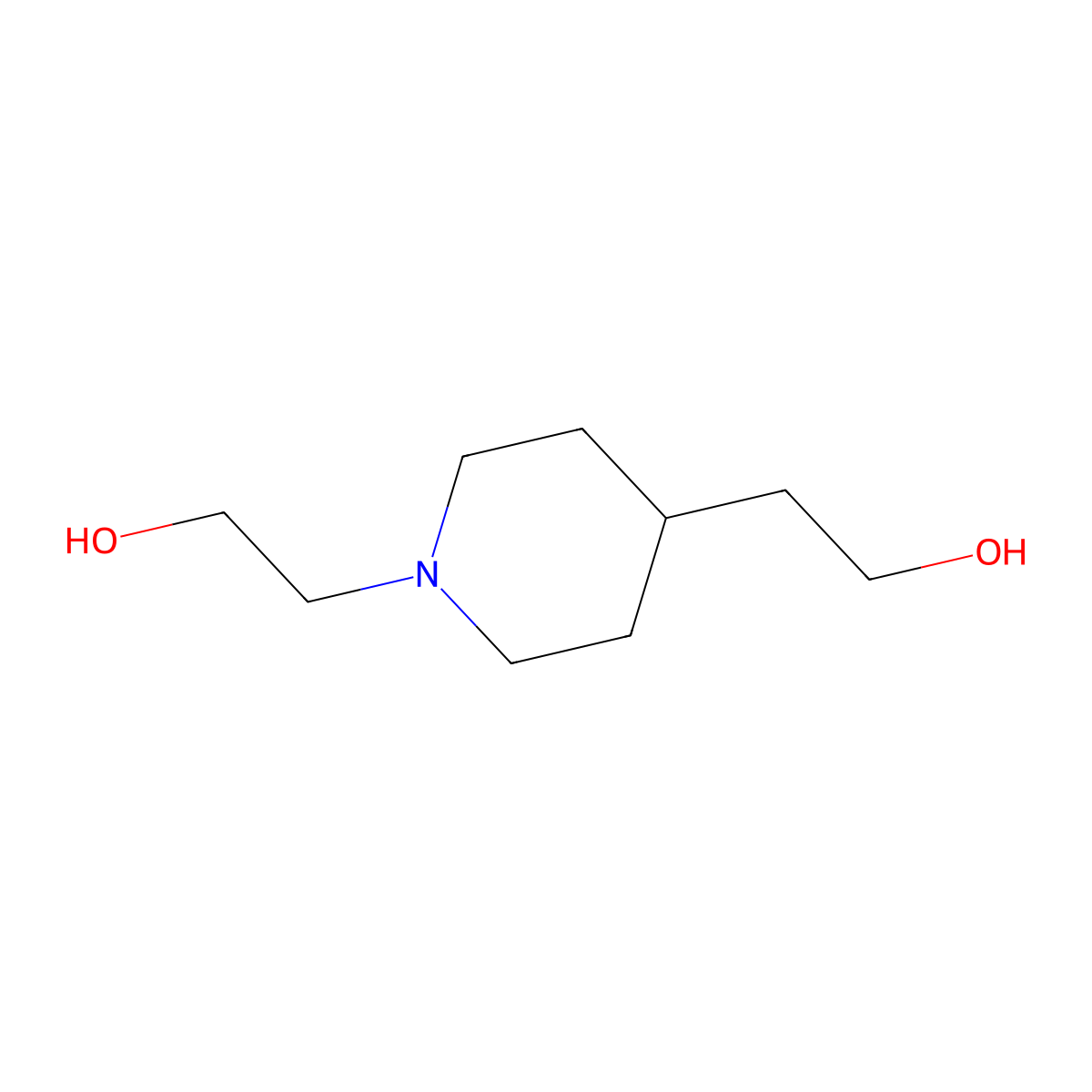 1,4-Piperidinediethanol molecular structure, CAS 50325-75-2