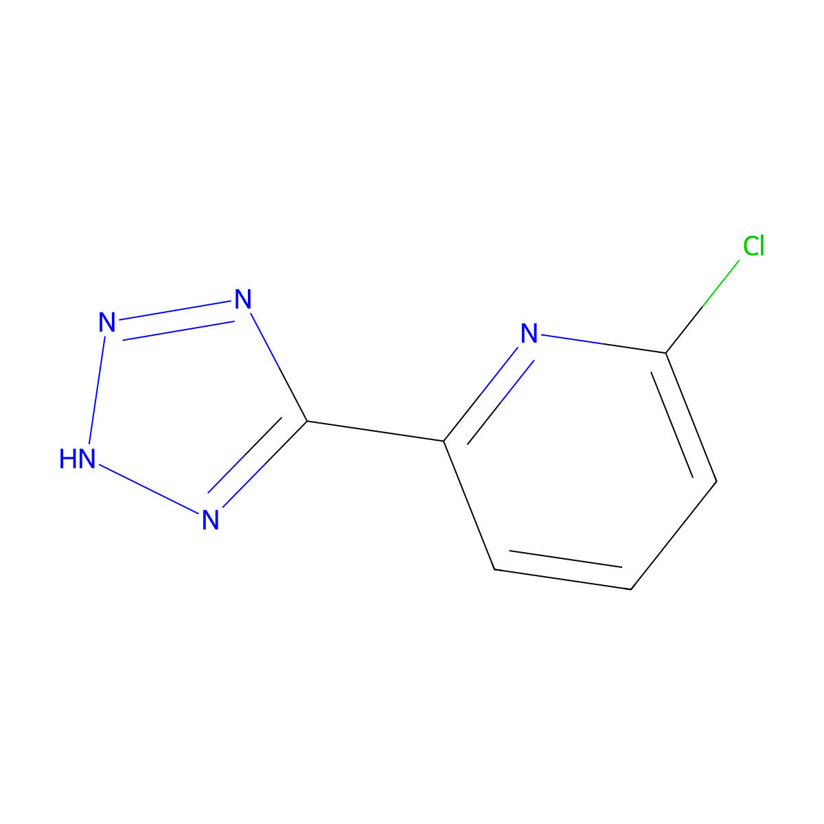 2-chloro-6-(2H-1,2,3,4-tetrazol-5-yl)pyridine molecular structure, CAS 50326-23-3