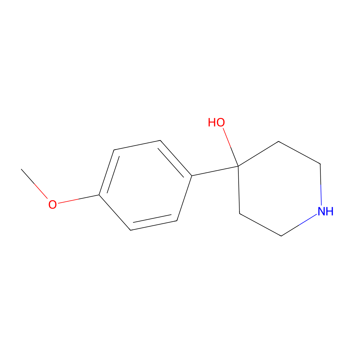 4-(4-Methoxyphenyl)piperidin-4-ol molecular structure, CAS 50329-87-8