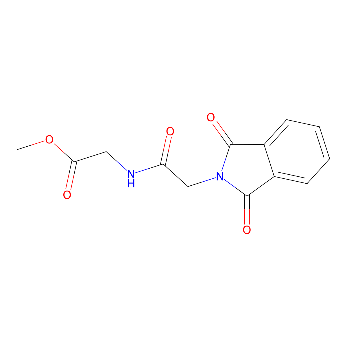 Methyl (2-(1,3-dioxoisoindolin-2-yl)acetyl)glycinate molecular structure, CAS 5033-17-0