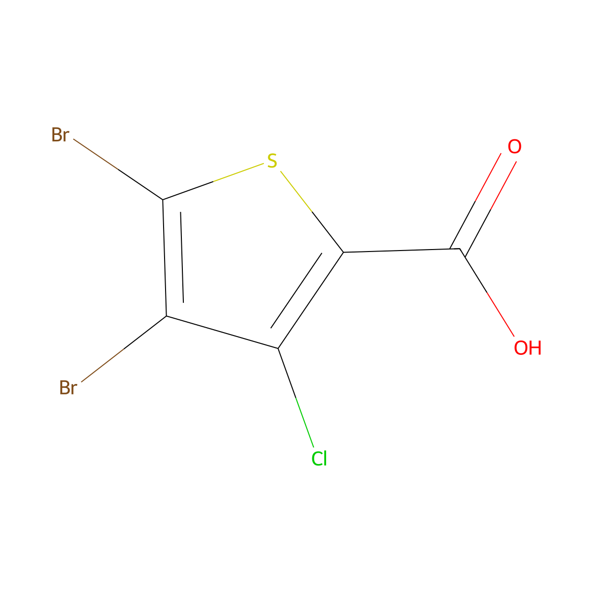 4,5-Dibromo-3-chlorothiophene-2-carboxylic acid molecular structure, CAS 503308-99-4