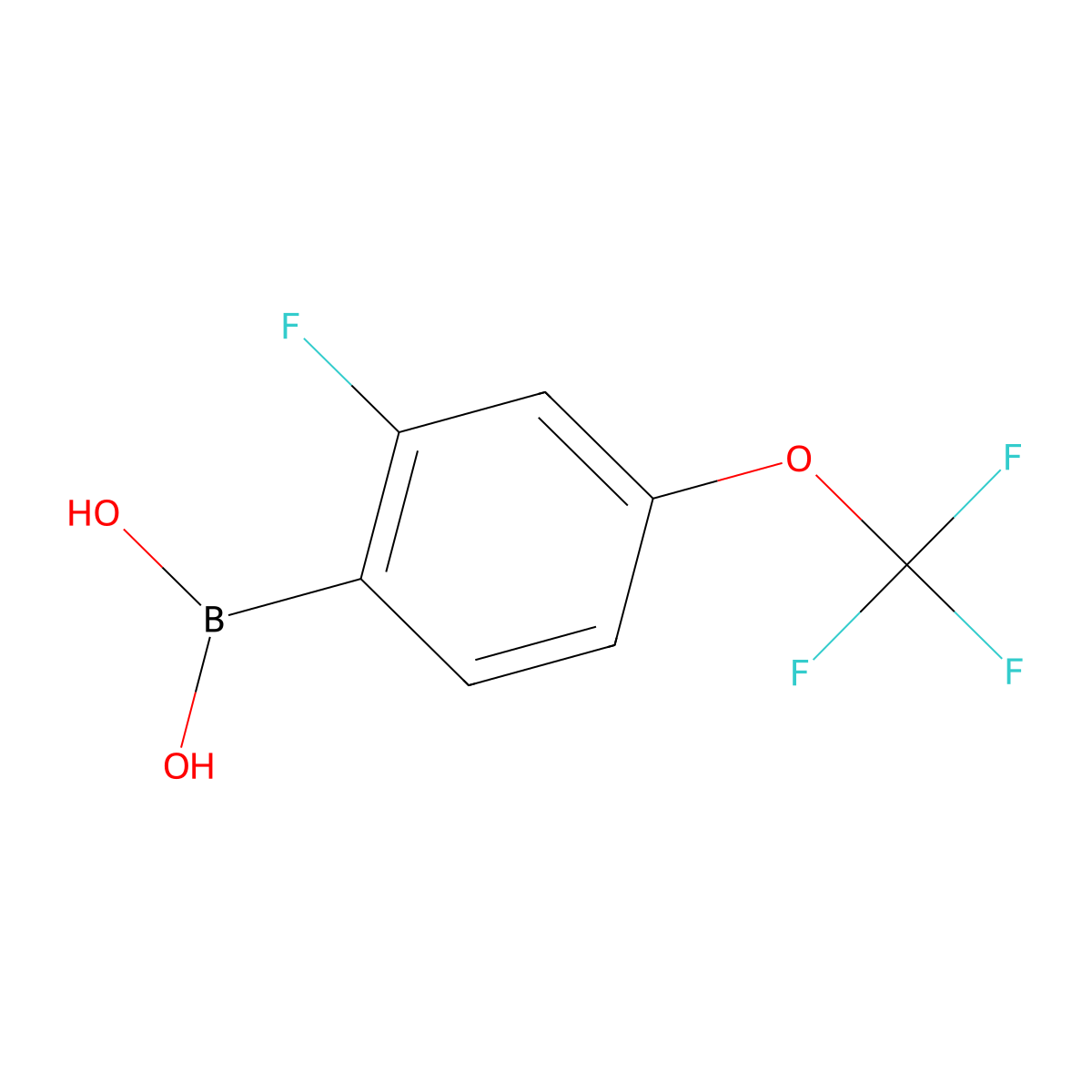 (2-Fluoro-4-(trifluoromethoxy)phenyl)boronic acid molecular structure, CAS 503309-10-2