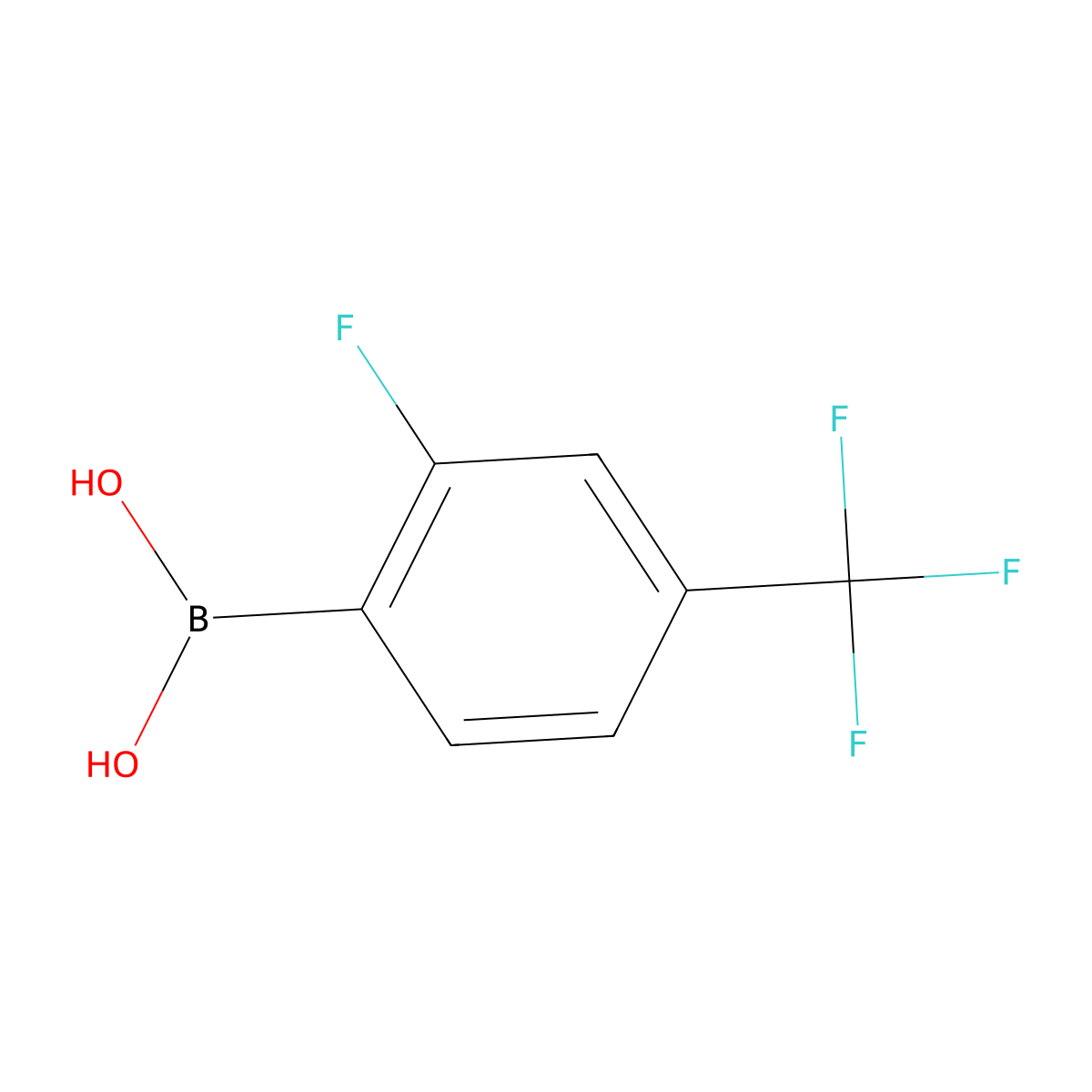 2-Fluoro-4-(trifluoromethyl)benzeneboronic acid molecular structure, CAS 503309-11-3