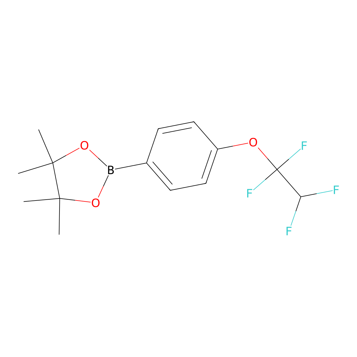 4,4,5,5-Tetramethyl-2-(4-(1,1,2,2-tetrafluoroethoxy)phenyl)-1,3,2-dioxaborolane molecular structure, CAS 503309-12-4