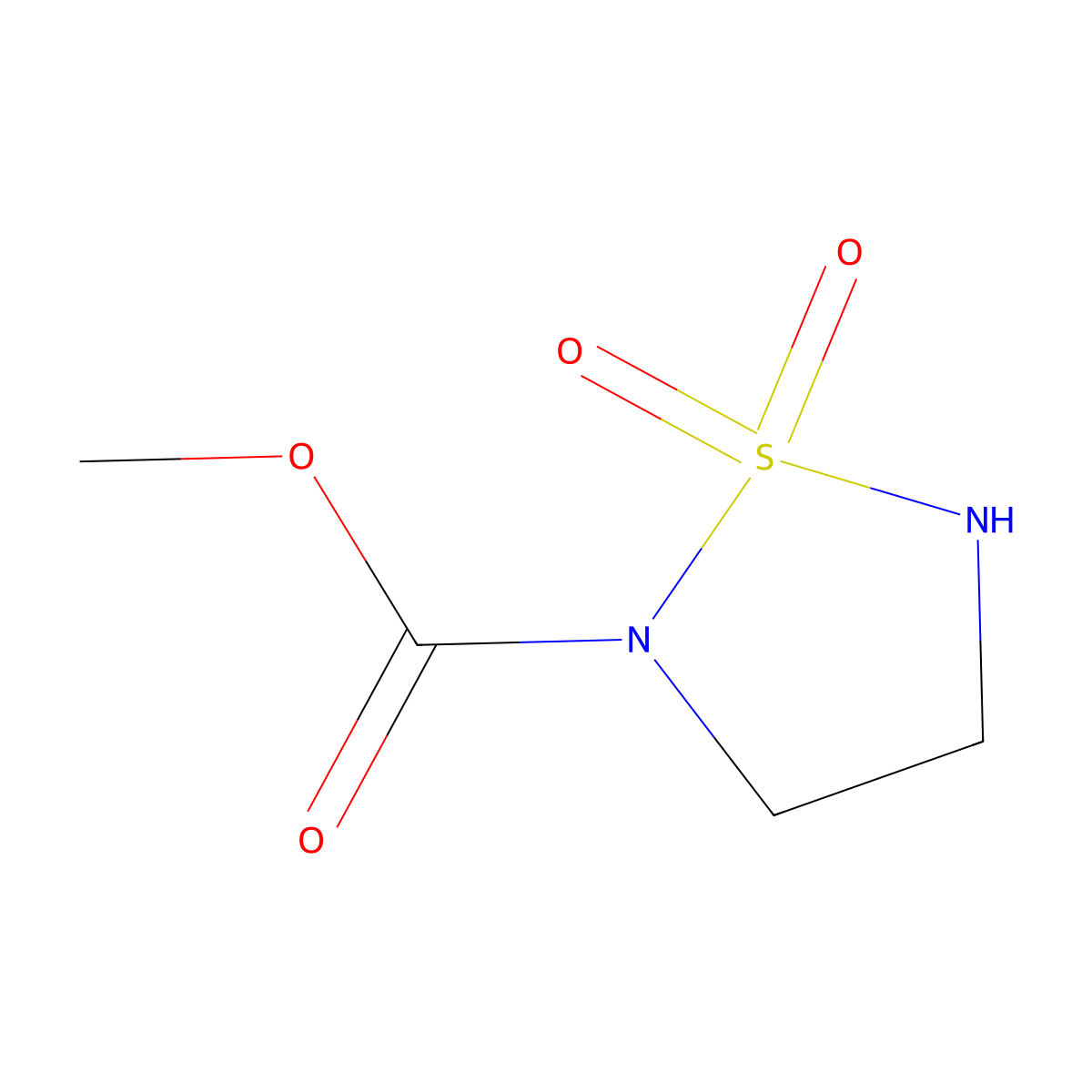 Methyl 1,2,5-thiadiazolidine-2-carboxylate 1,1-dioxide molecular structure, CAS 503310-57-4