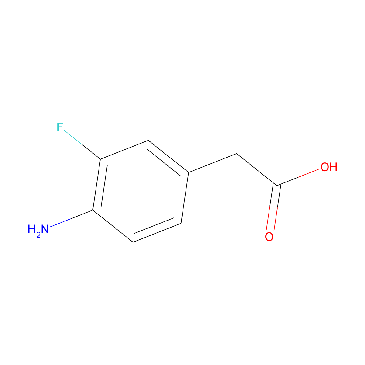 4-Amino-3-fluorophenylacetic acid molecular structure, CAS 503315-77-3