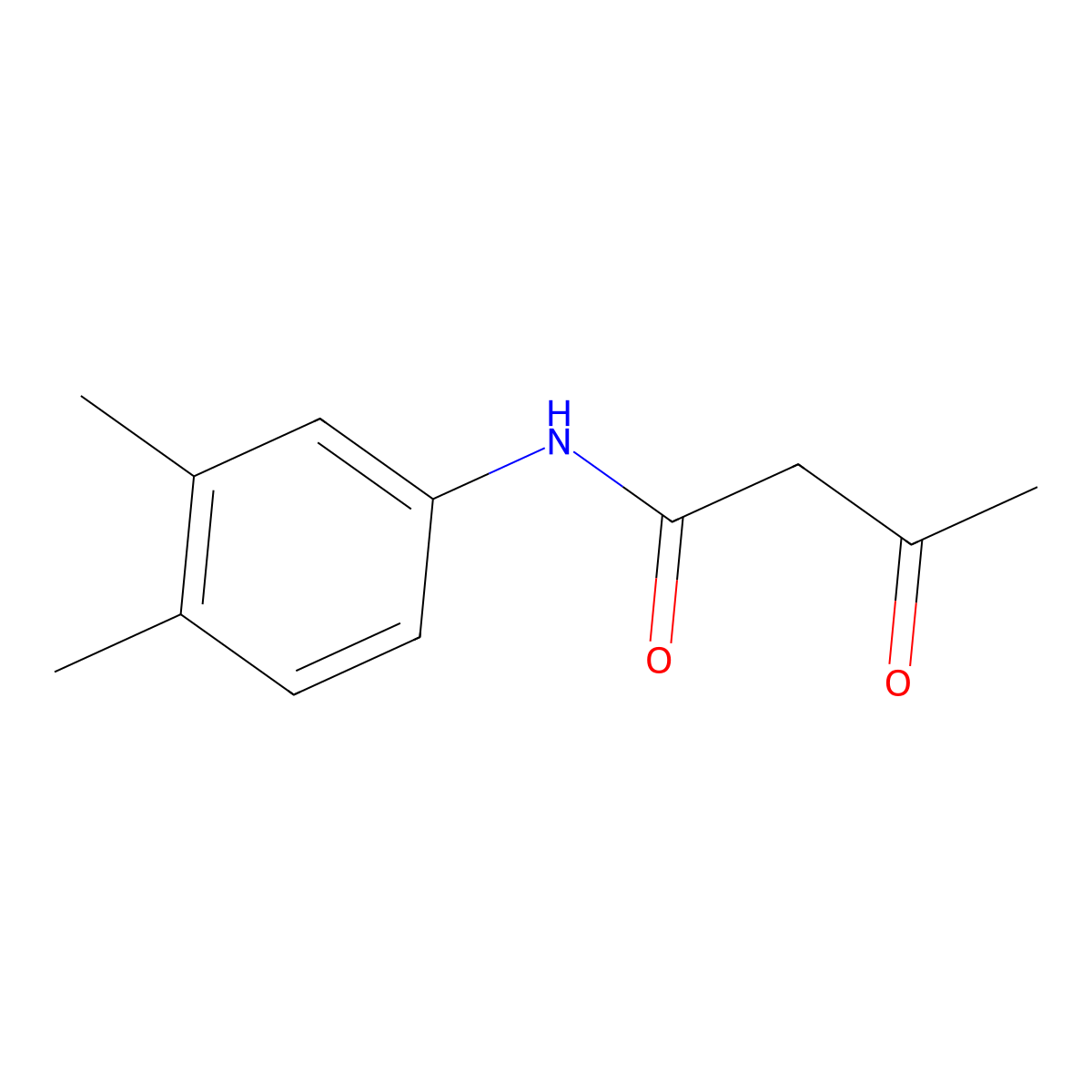 N-(3,4-dimethylphenyl)-3-oxobutanamide molecular structure, CAS 50334-96-8
