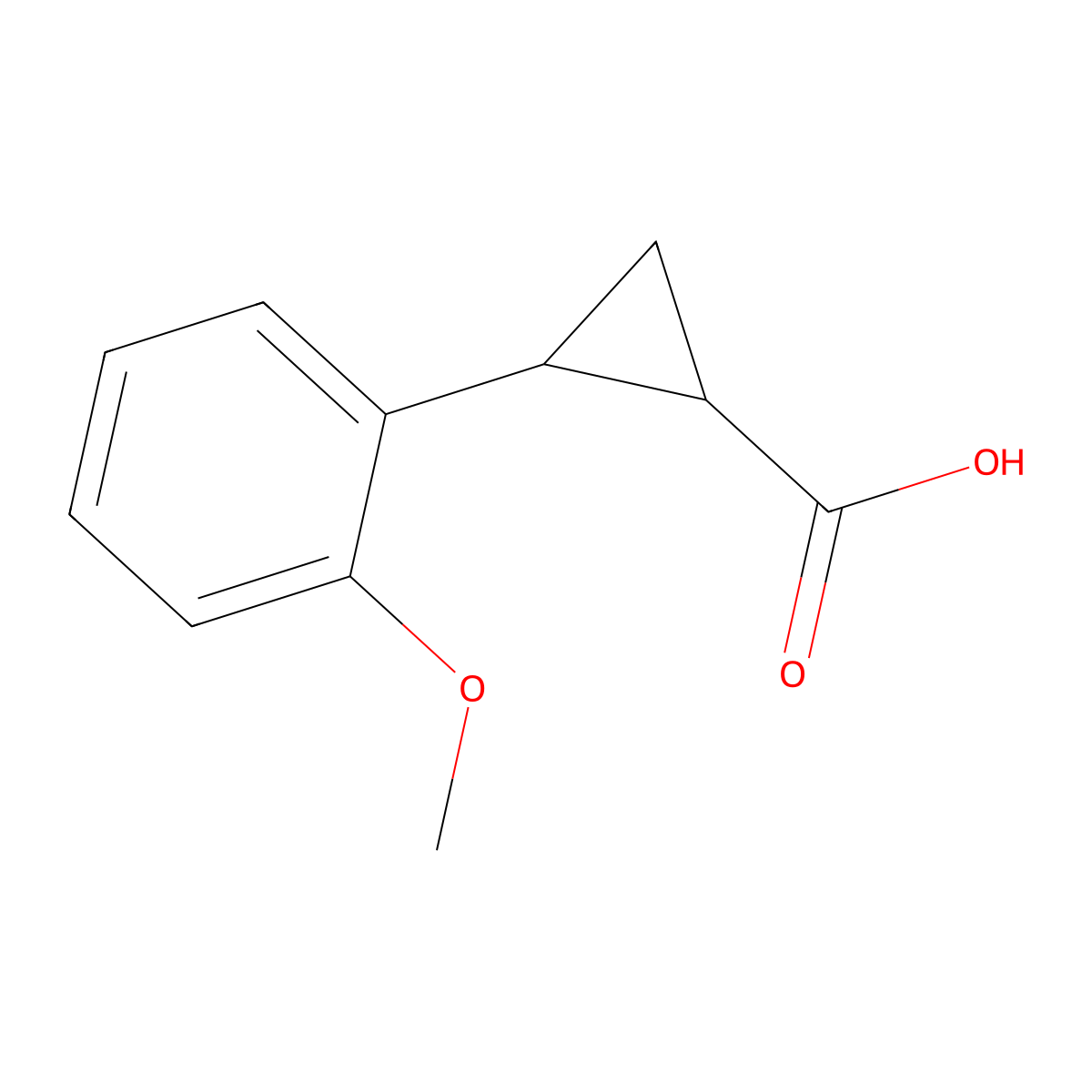 rac-(1R,2R)-2-(2-methoxyphenyl)cyclopropane-1-carboxylic acid molecular structure, CAS 5034-03-7
