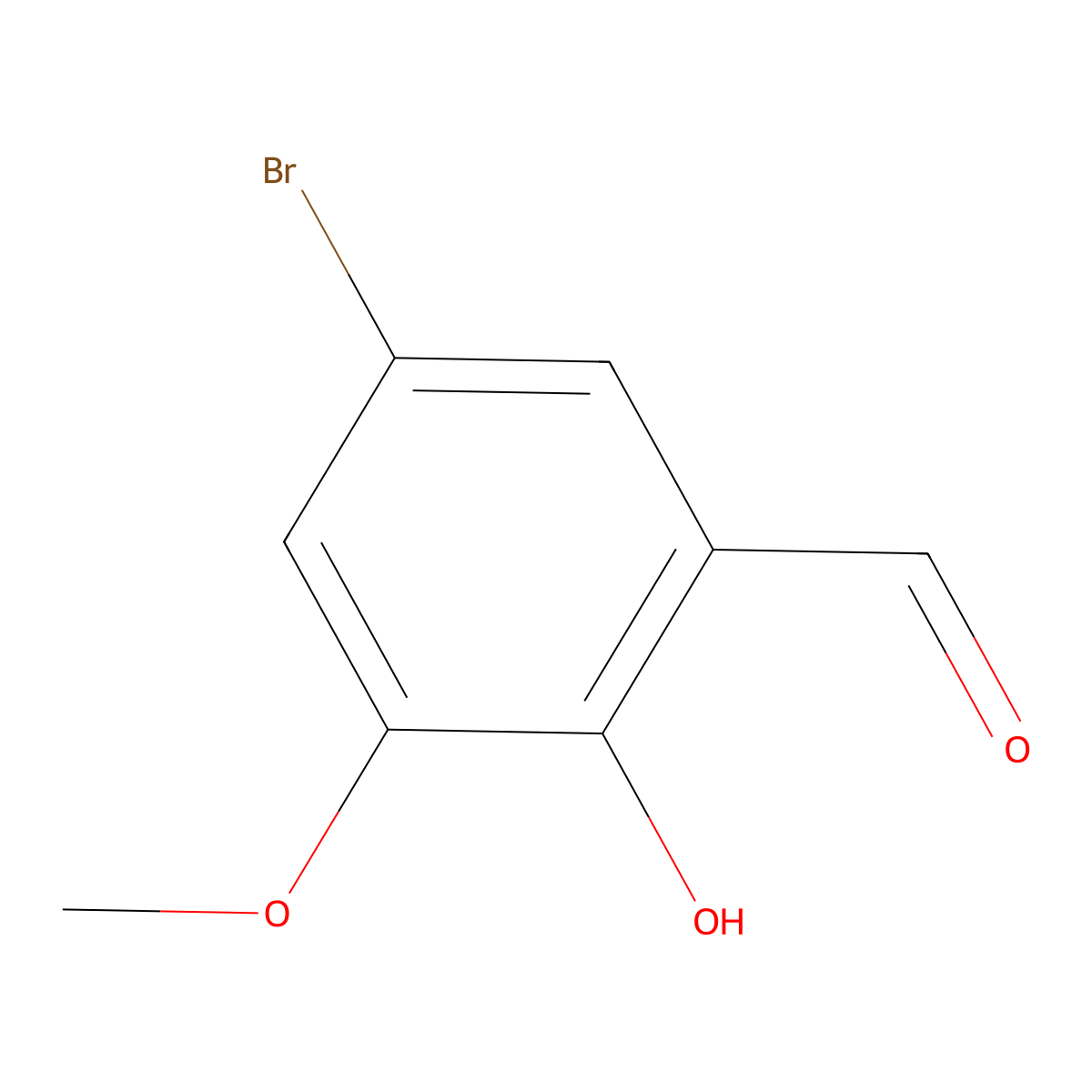 5-Bromo-2-hydroxy-3-methoxybenzaldehyde molecular structure, CAS 5034-74-2