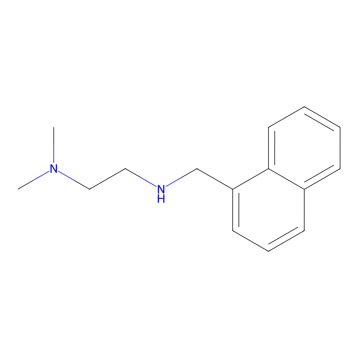 1,2-Ethanediamine, N,N-dimethyl-N'-(1-naphthalenylmethyl)- molecular structure, CAS 50341-70-3