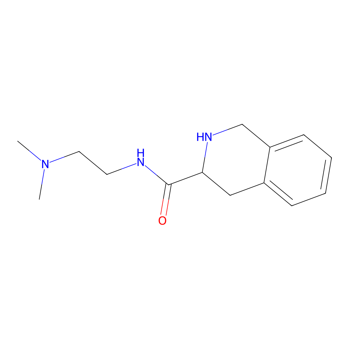 3-Isoquinolinecarboxamide, 1,2,3,4-tetrahydro-N-(2-(dimethylamino)ethyl)- molecular structure, CAS 50341-85-0
