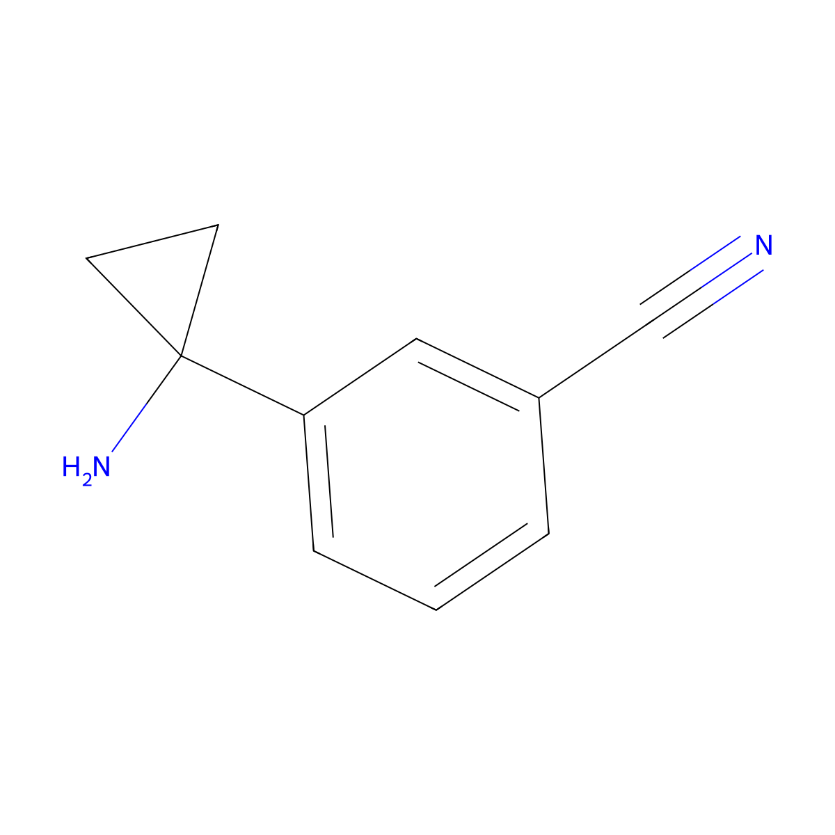 3-(1-Aminocyclopropyl)benzonitrile molecular structure, CAS 503417-36-5