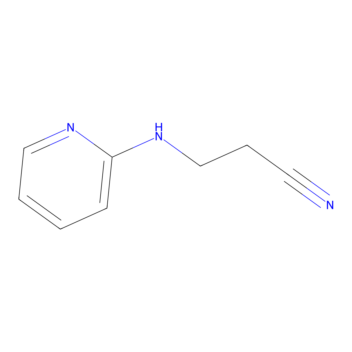 3-(Pyridin-2-ylamino)propanenitrile molecular structure, CAS 50342-32-0
