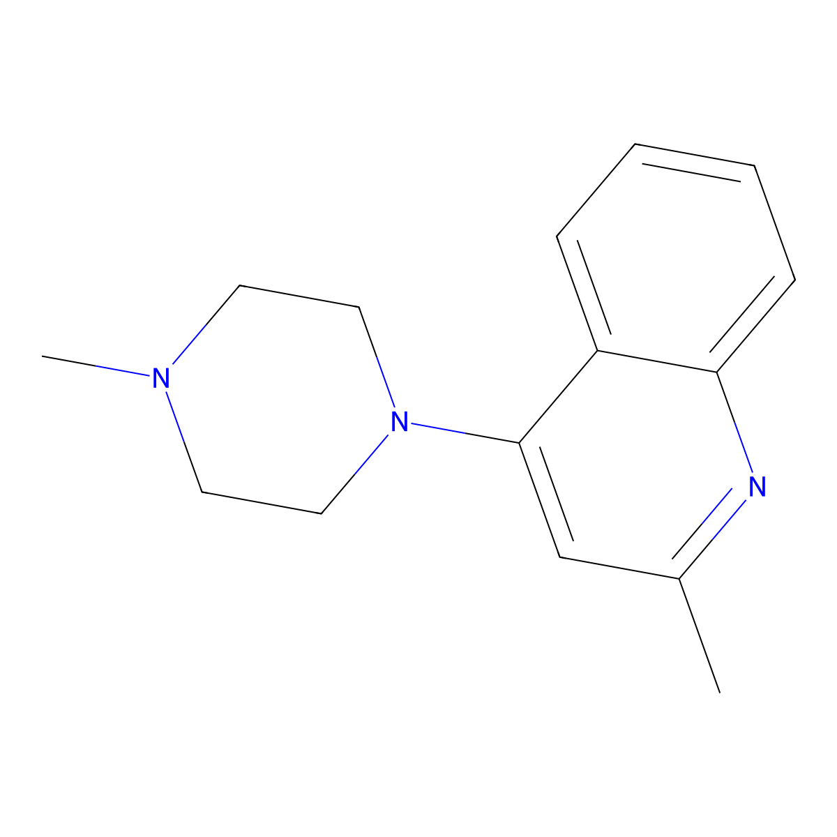 2-Methyl-4-(4-methylpiperazin-1-yl)quinoline molecular structure, CAS 503423-43-6